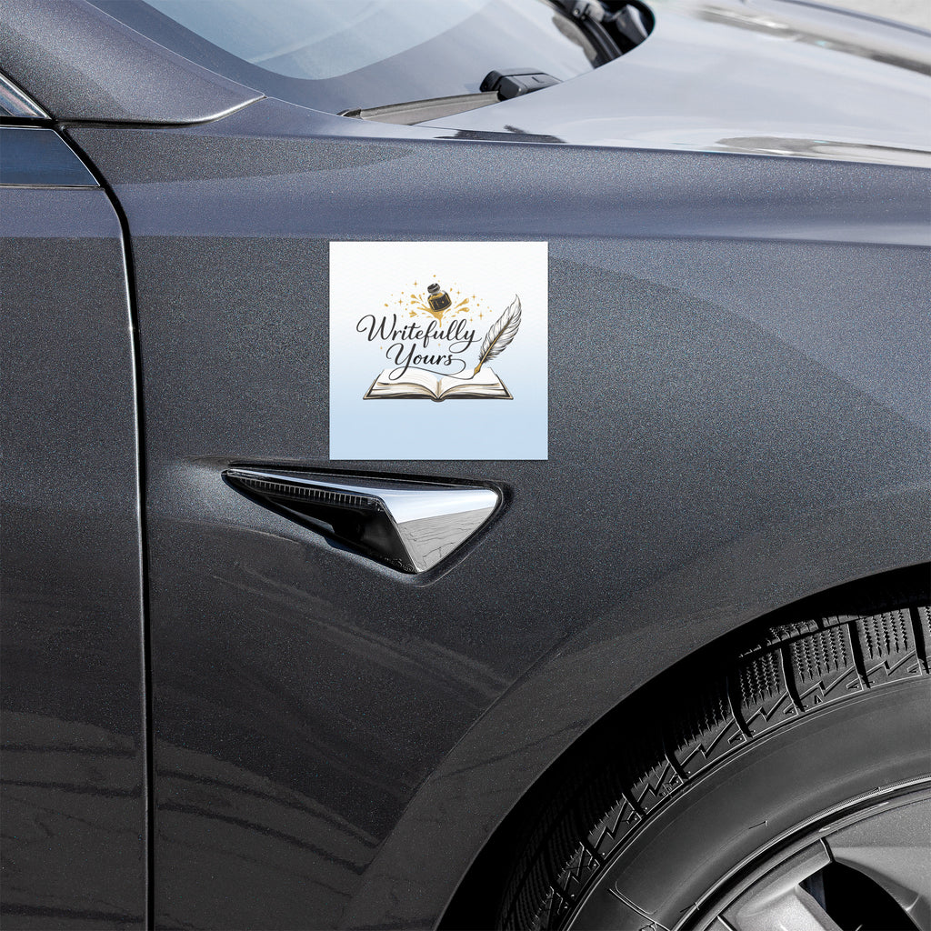 Writer Car Magnet – "Magnetic Power of Writing" | Matte Vinyl Magnetic Bumper Sticker - Writefully Yours
