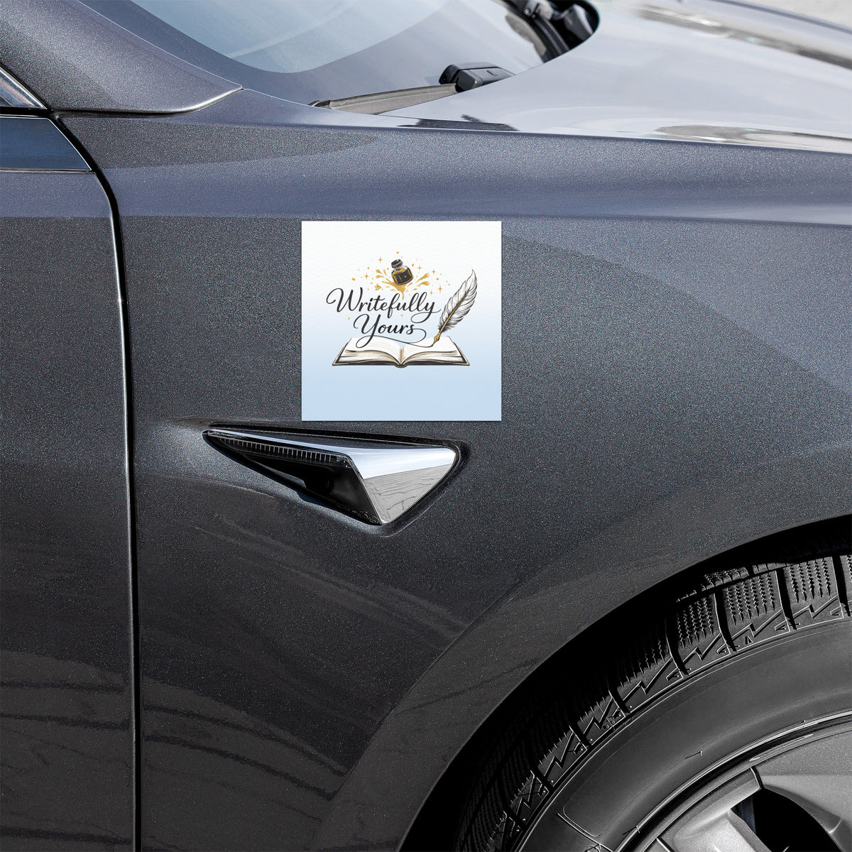 Writer Car Magnet – "Magnetic Power of Writing" | Matte Vinyl Magnetic Bumper Sticker - Writefully Yours