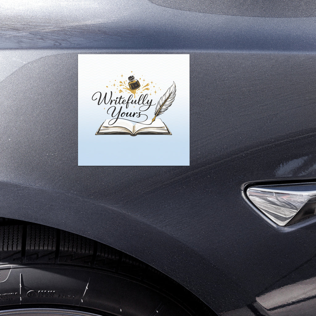 Writer Car Magnet – "Magnetic Power of Writing" | Matte Vinyl Magnetic Bumper Sticker - Writefully Yours