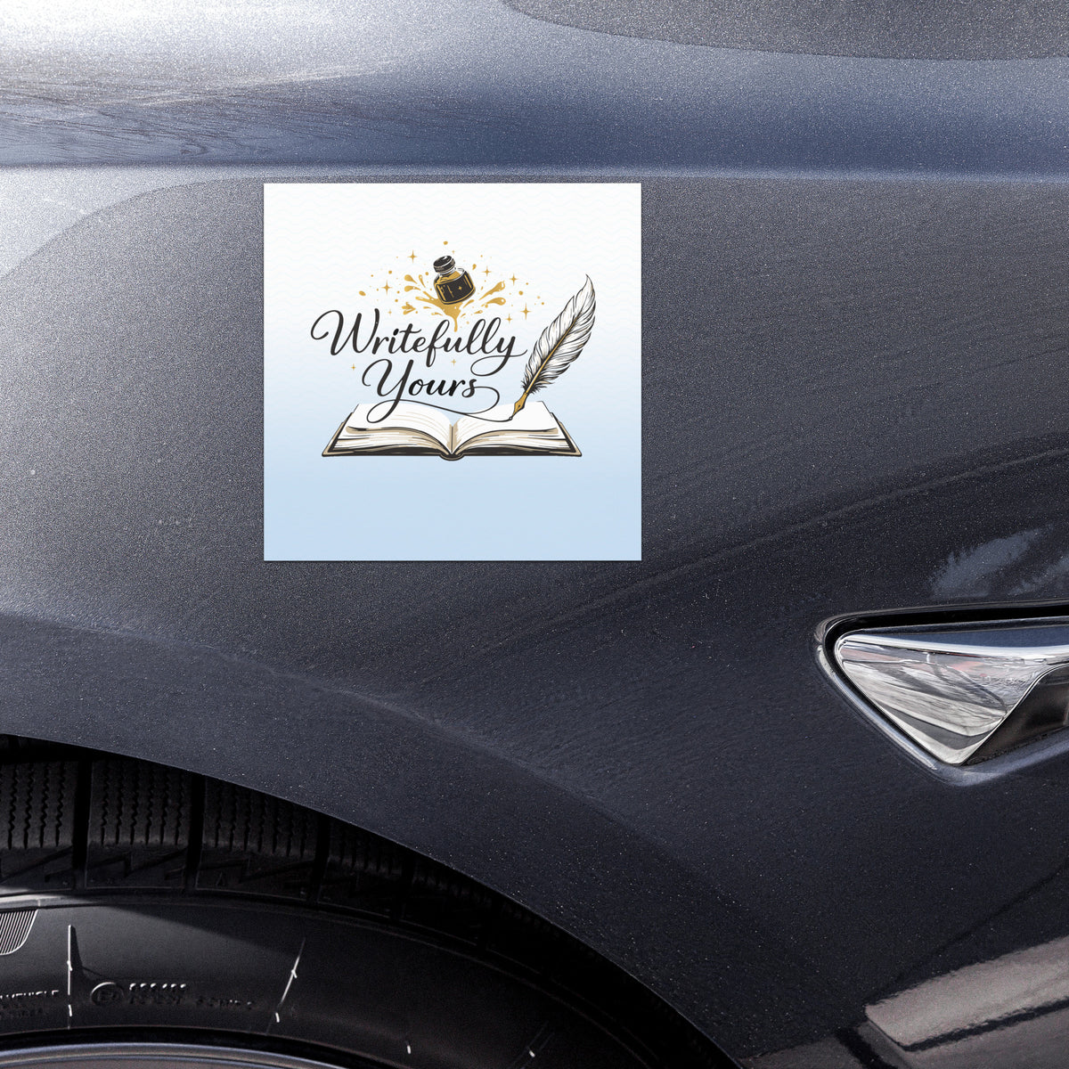 Writer Car Magnet – "Magnetic Power of Writing" | Matte Vinyl Magnetic Bumper Sticker - Writefully Yours