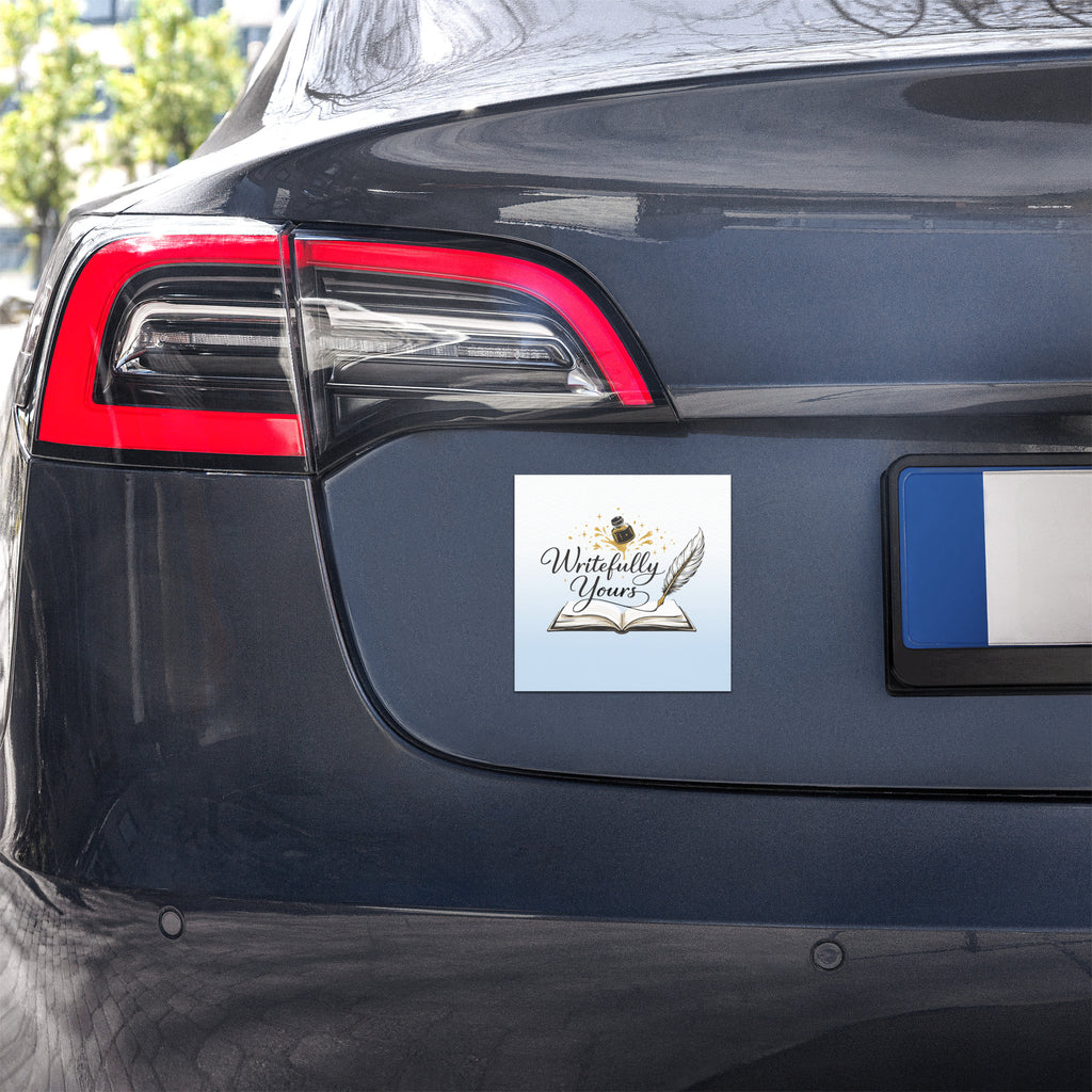 Writer Car Magnet – "Magnetic Power of Writing" | Matte Vinyl Magnetic Bumper Sticker - Writefully Yours