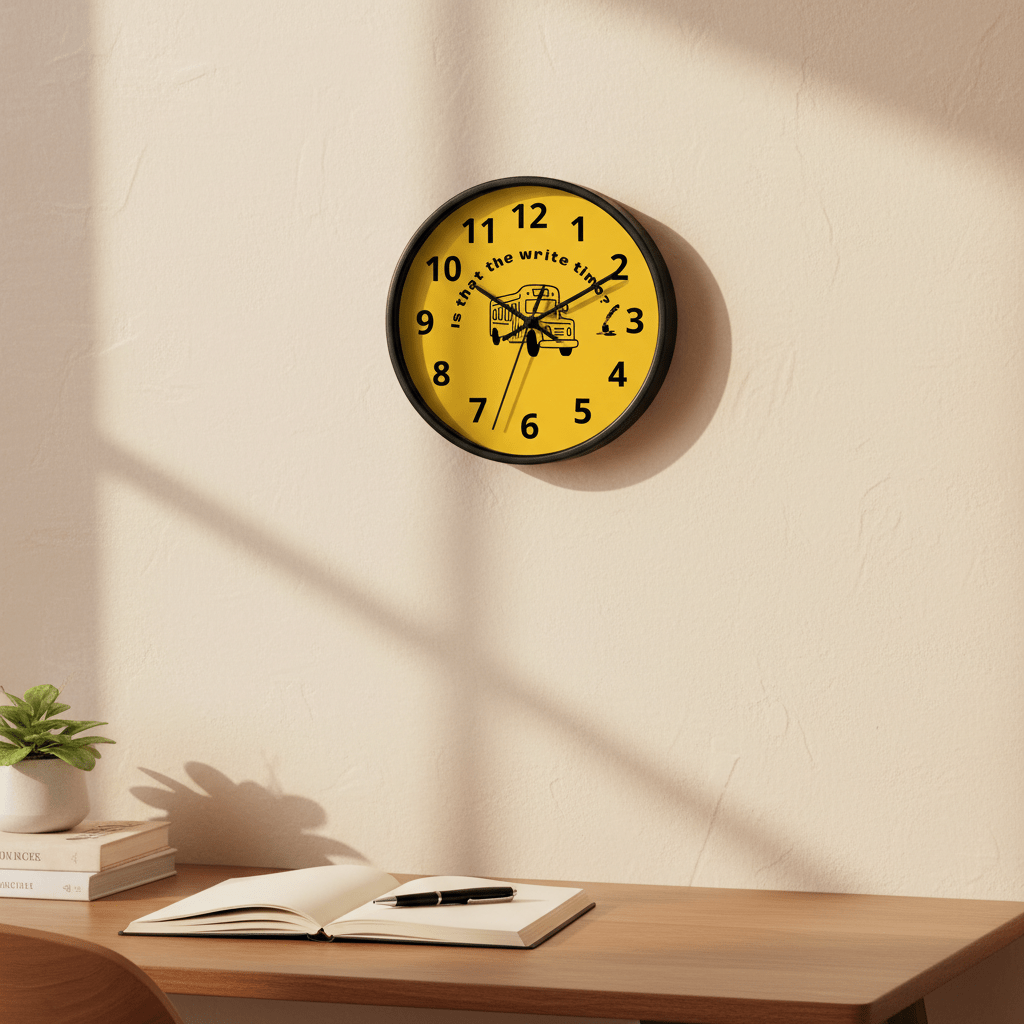 Funny Writer's Desk Clock – "It's 3:00 Somewhere" | Unique Teacher & Writer Gift - Writefully Yours