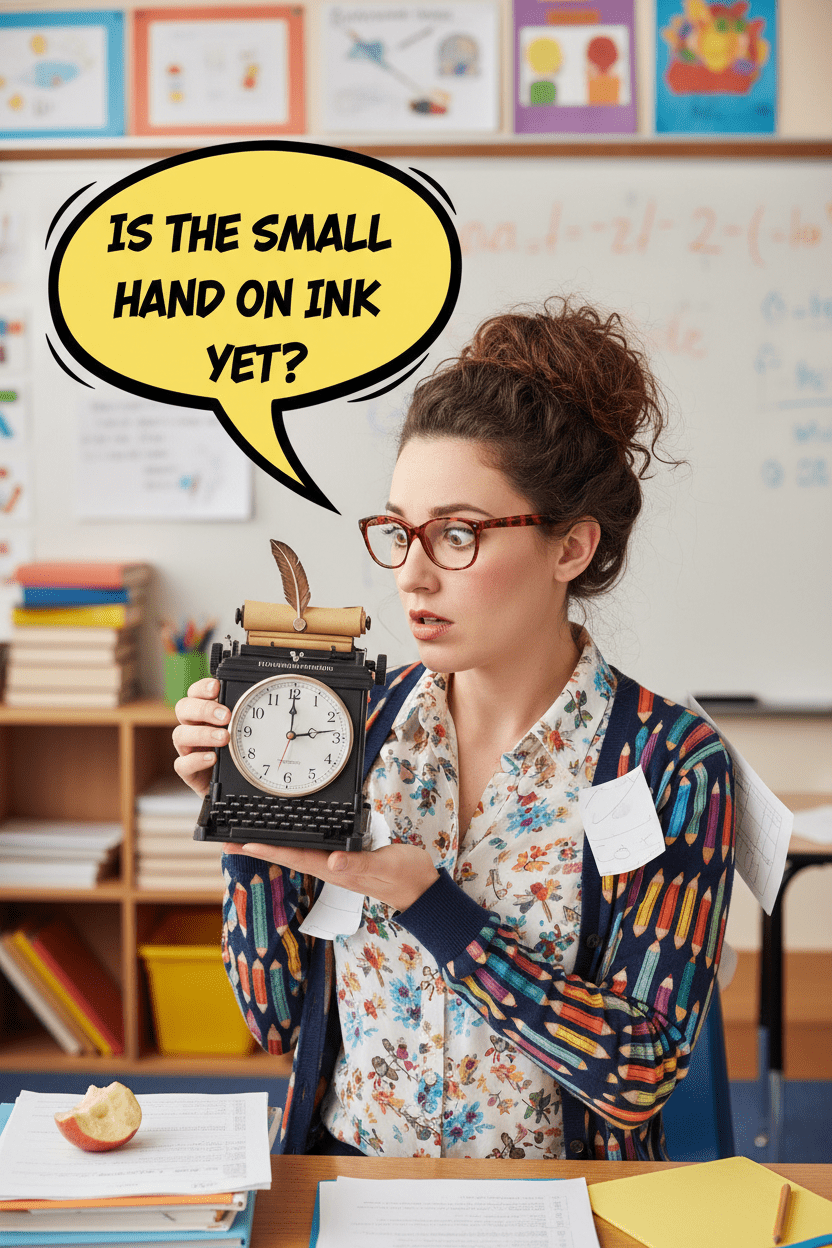 Funny Writer's Desk Clock – "It's 3:00 Somewhere" | Unique Teacher & Writer Gift - Writefully Yours
